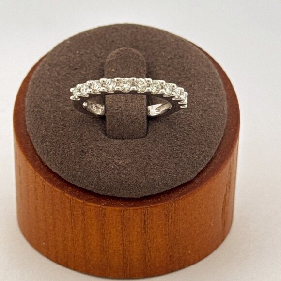 Designer: SUN Jewelry - Estate SUN Designer Sterling Silver 925 9-Stone CZ Band Ring Size 6, 2.6g